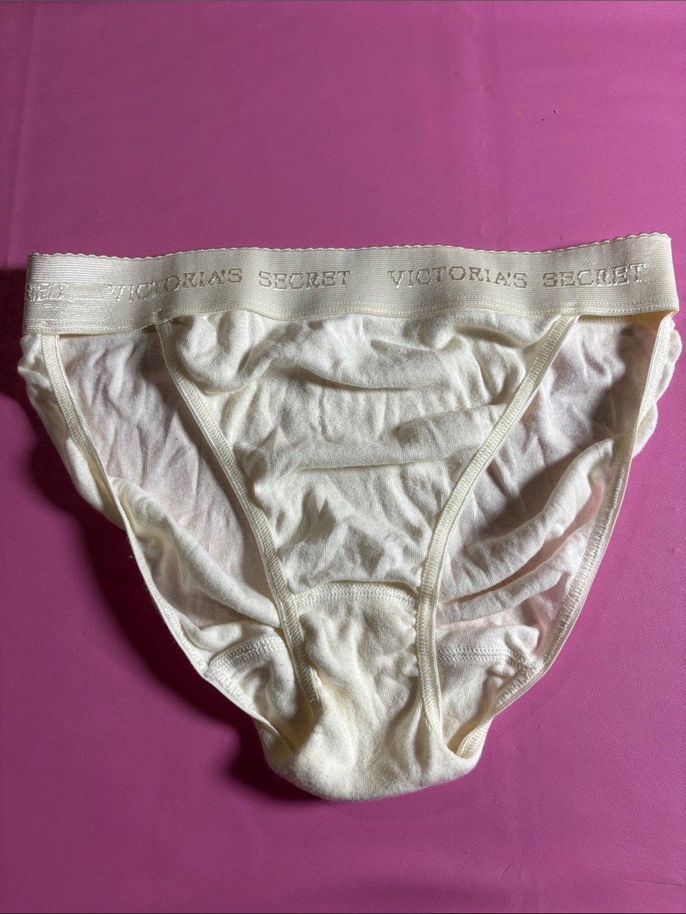 Victoria's Secret Cream Cotton with Logo Waistband